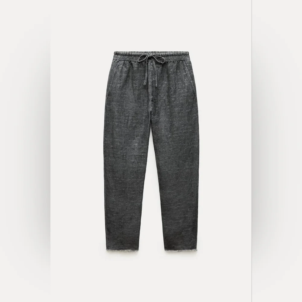 ZARA ZW COLLECTION LINEN BLEND JOGGER PANTS